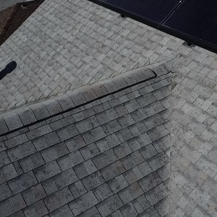 Real hail damage to a residential asphalt-shingle roof